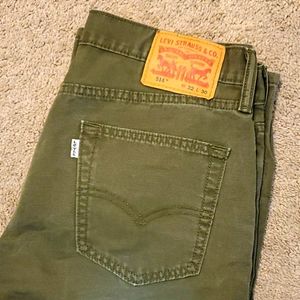 Rare Hunter Green Levi's 514 Jeans 32x30